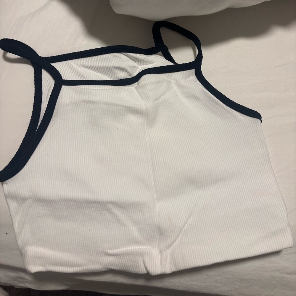 Target Women's White Cami with Black Trim
